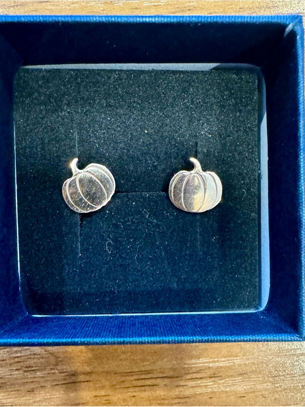 Rose Gold Pumpkin Stud Earrings by Tales in Gold